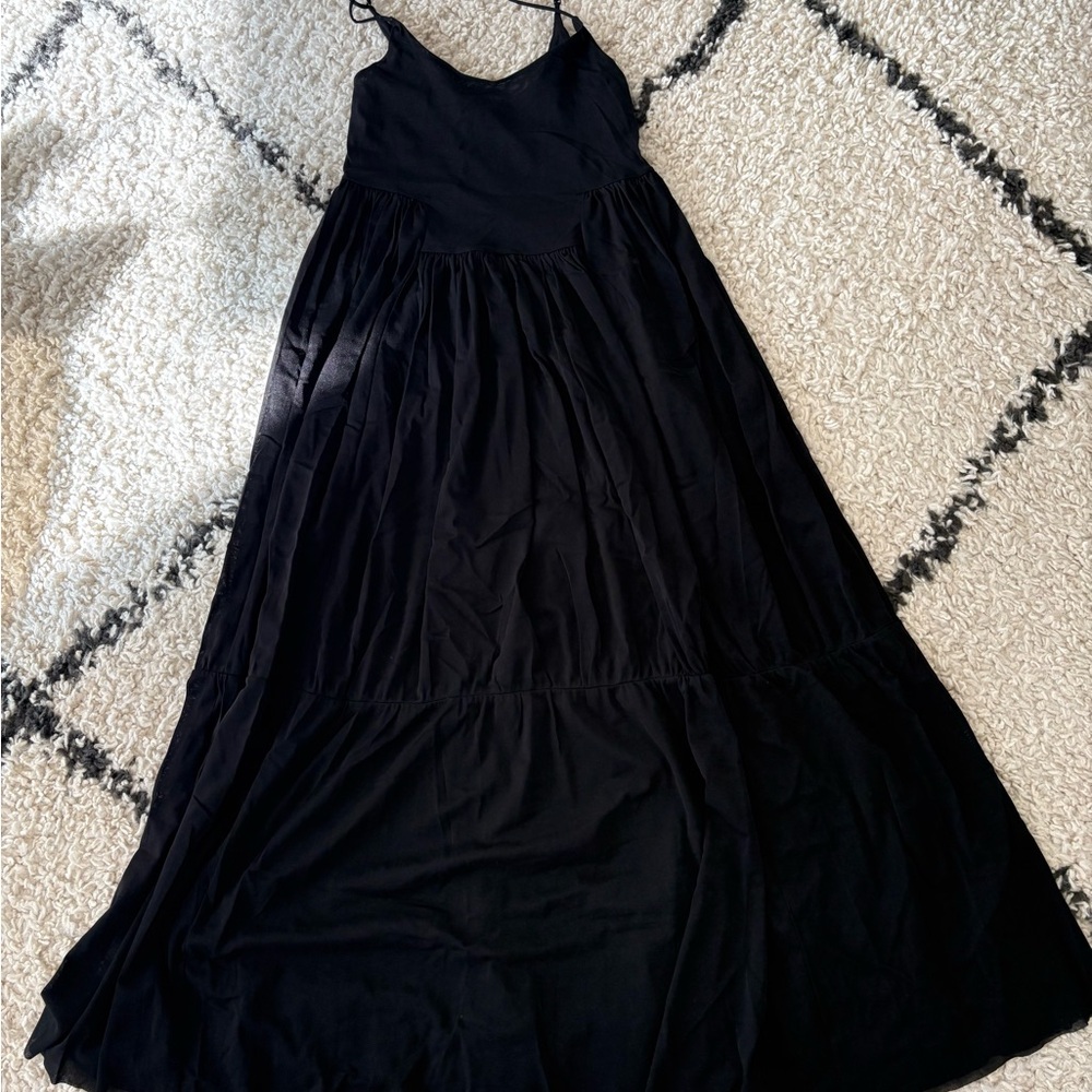 Vince Black Spaghetti Strap Maxi Dress